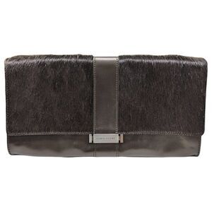 Plinio Visona’s Women's Italian Spazzolatto and Hair Calf Sleek Brown Clutch Bag